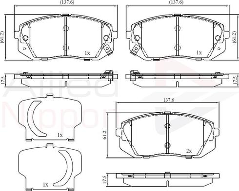 Comline ADB32529 - Тормозные колодки, дисковые, комплект autospares.lv