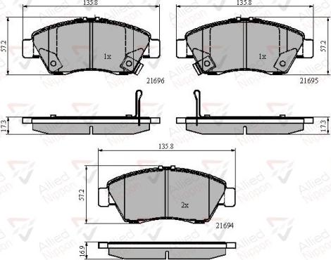 Comline ADB32009 - Тормозные колодки, дисковые, комплект autospares.lv