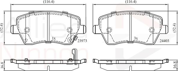 Comline ADB32008 - Тормозные колодки, дисковые, комплект autospares.lv