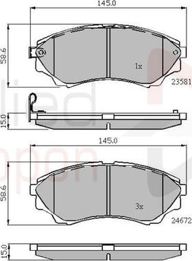 Comline ADB32012 - Тормозные колодки, дисковые, комплект autospares.lv