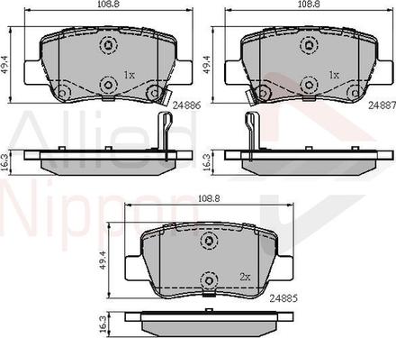 Comline ADB32026 - Тормозные колодки, дисковые, комплект autospares.lv