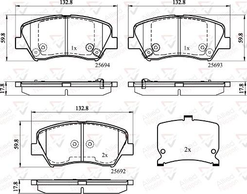 Comline ADB32152 - Тормозные колодки, дисковые, комплект autospares.lv