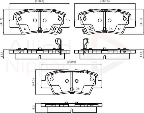 Comline ADB32161 - Тормозные колодки, дисковые, комплект autospares.lv