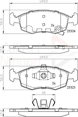 Comline ADB32104 - Тормозные колодки, дисковые, комплект autospares.lv