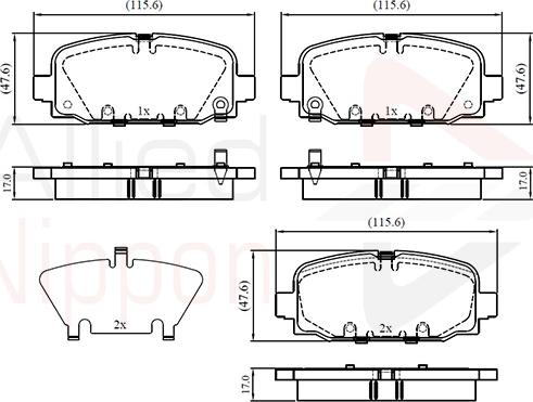 Comline ADB32860 - Тормозные колодки, дисковые, комплект autospares.lv