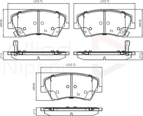 Comline ADB32343 - Тормозные колодки, дисковые, комплект autospares.lv