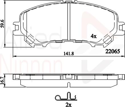 Comline ADB32304 - Тормозные колодки, дисковые, комплект autospares.lv