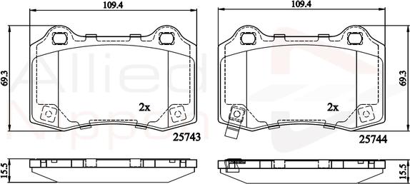 Comline ADB32308 - Тормозные колодки, дисковые, комплект autospares.lv