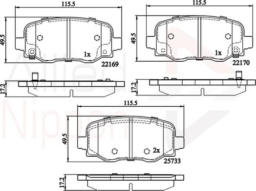 Comline ADB32303 - Тормозные колодки, дисковые, комплект autospares.lv