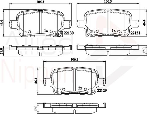 Comline ADB32307 - Тормозные колодки, дисковые, комплект autospares.lv