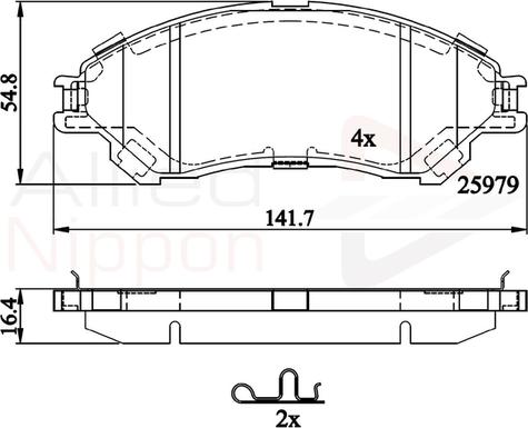 Comline ADB32314 - Тормозные колодки, дисковые, комплект autospares.lv