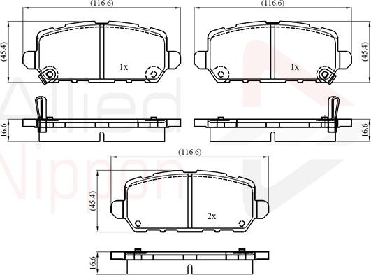 Comline ADB32332 - Тормозные колодки, дисковые, комплект autospares.lv