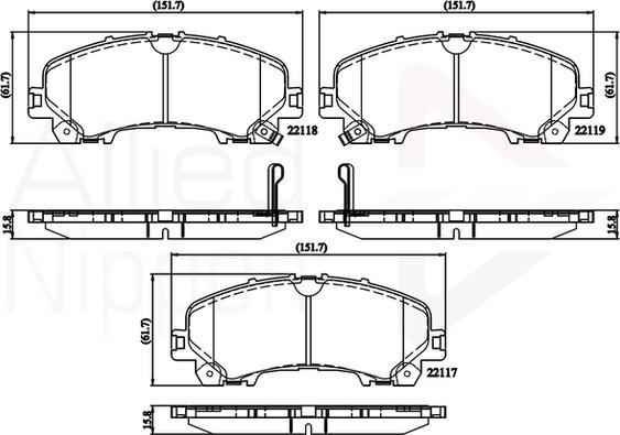 Comline ADB32337 - Тормозные колодки, дисковые, комплект autospares.lv