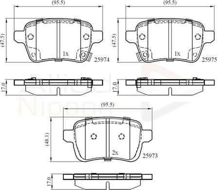 Comline ADB32299 - Тормозные колодки, дисковые, комплект autospares.lv