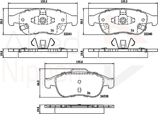 Comline ADB32293 - Тормозные колодки, дисковые, комплект autospares.lv