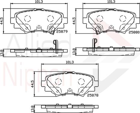 Comline ADB32248 - Тормозные колодки, дисковые, комплект autospares.lv