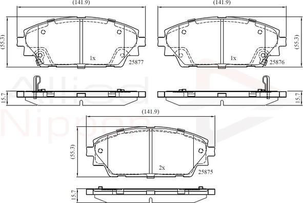 Comline ADB32242 - Тормозные колодки, дисковые, комплект autospares.lv