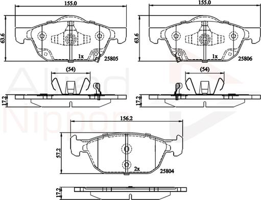 Comline ADB32284 - Тормозные колодки, дисковые, комплект autospares.lv