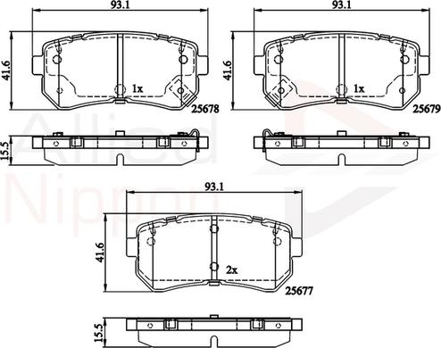 Comline ADB32276 - Тормозные колодки, дисковые, комплект autospares.lv