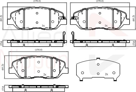 Comline ADB32760 - Тормозные колодки, дисковые, комплект autospares.lv