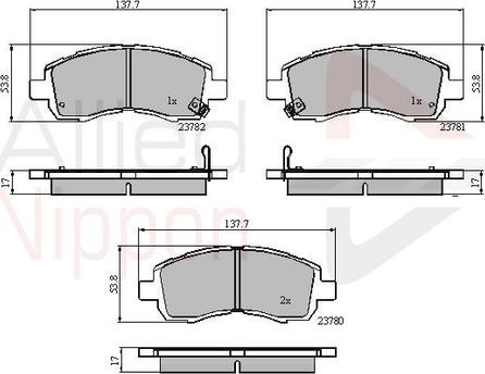 Comline ADB3757 - Тормозные колодки, дисковые, комплект autospares.lv