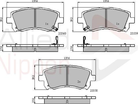 Comline ADB3722 - Тормозные колодки, дисковые, комплект autospares.lv