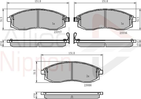 Comline ADB3776 - Тормозные колодки, дисковые, комплект autospares.lv