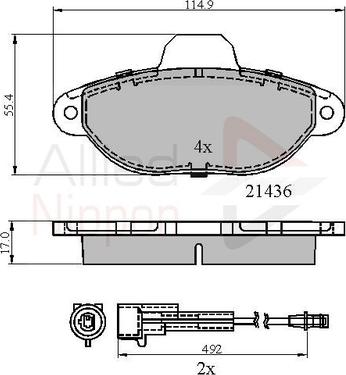 Comline ADB2509 - Тормозные колодки, дисковые, комплект autospares.lv