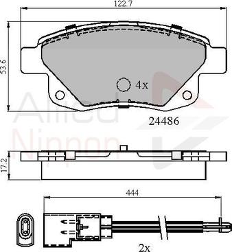 Comline ADB21554 - Тормозные колодки, дисковые, комплект autospares.lv