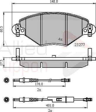 Comline ADB21120 - Тормозные колодки, дисковые, комплект autospares.lv