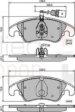 Comline ADB21789 - Тормозные колодки, дисковые, комплект autospares.lv