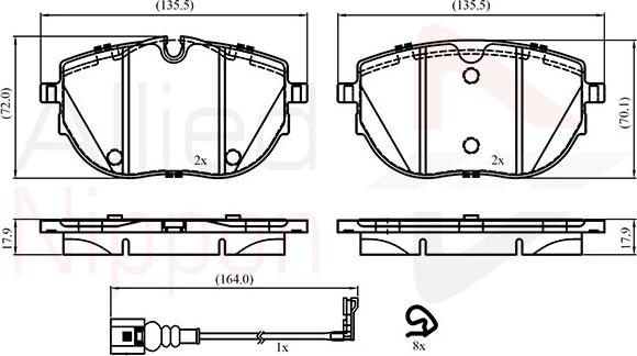 Comline ADB22867 - Тормозные колодки, дисковые, комплект autospares.lv