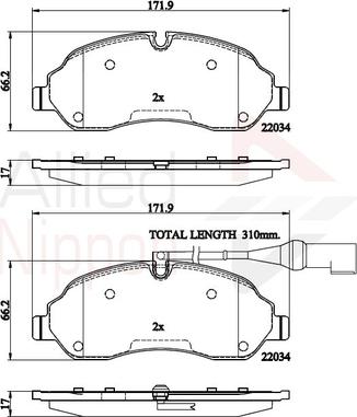 Comline ADB22214 - Тормозные колодки, дисковые, комплект autospares.lv