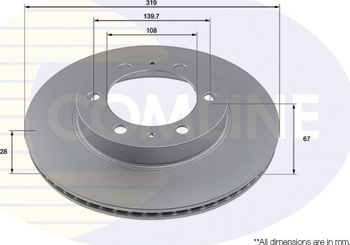 Comline ADC5003V - Тормозной диск autospares.lv