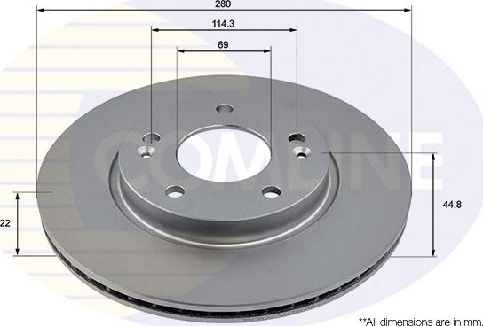 Comline ADC5012V - Тормозной диск autospares.lv