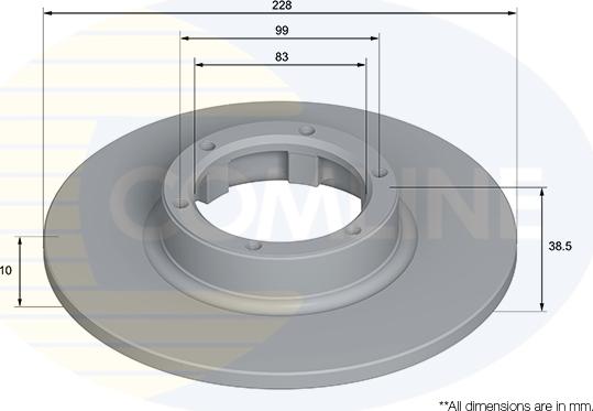 Comline ADC5123 - Тормозной диск autospares.lv