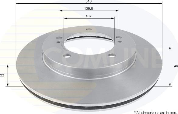 Comline ADC0909V - Тормозной диск autospares.lv