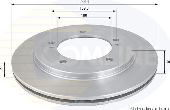 Comline ADC0917V - Тормозной диск autospares.lv