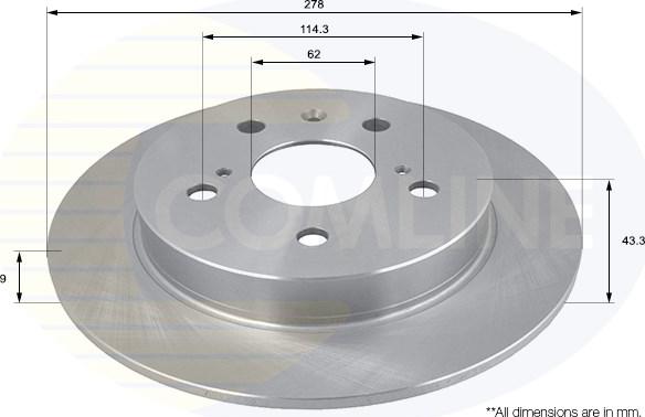 Comline ADC0930 - Тормозной диск autospares.lv