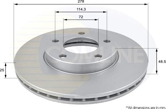 Comline ADC0446V - Тормозной диск autospares.lv