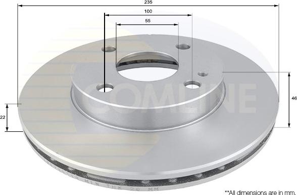 Comline ADC0441V - Тормозной диск autospares.lv