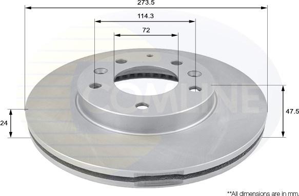 Comline ADC0443V - Тормозной диск autospares.lv