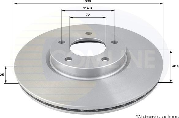 Comline ADC0447V - Тормозной диск autospares.lv