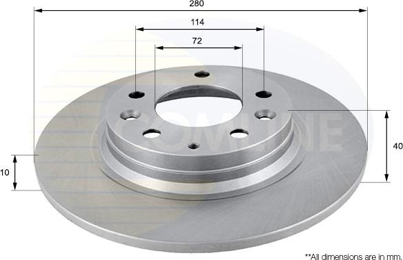 Comline ADC0450 - Тормозной диск autospares.lv