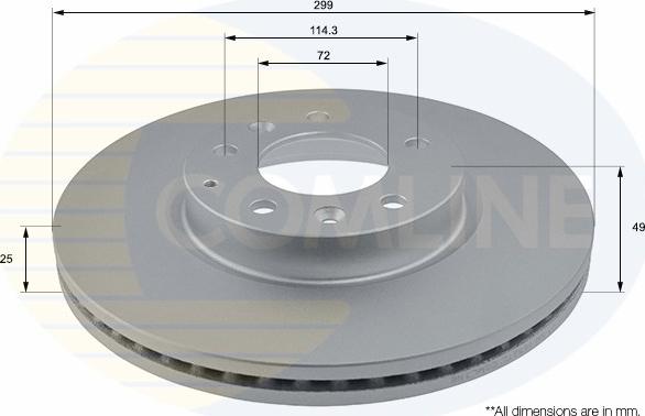 Comline ADC0469V - Тормозной диск autospares.lv