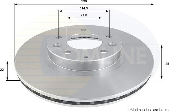 Comline ADC0462V - Тормозной диск autospares.lv