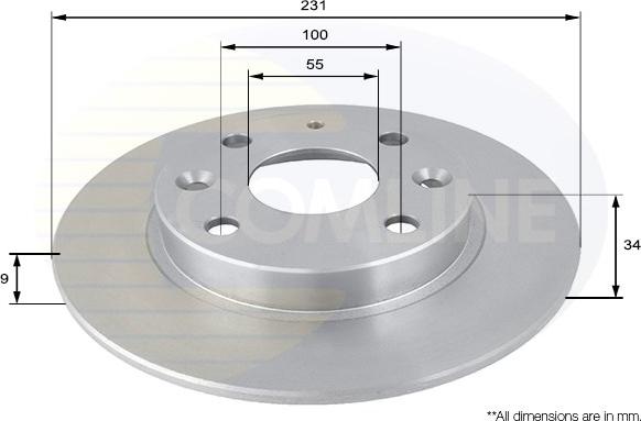 Comline ADC0415 - Тормозной диск autospares.lv