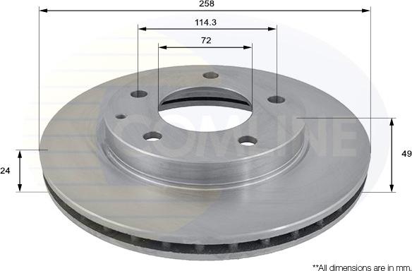 Comline ADC0416V - Тормозной диск autospares.lv