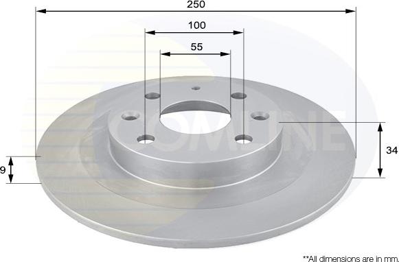 Comline ADC0410 - Тормозной диск autospares.lv