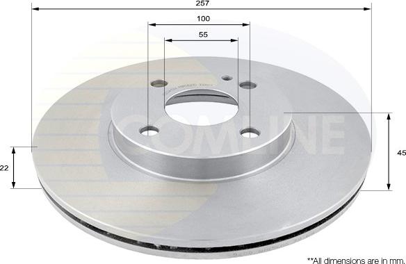 Comline ADC0413V - Тормозной диск autospares.lv